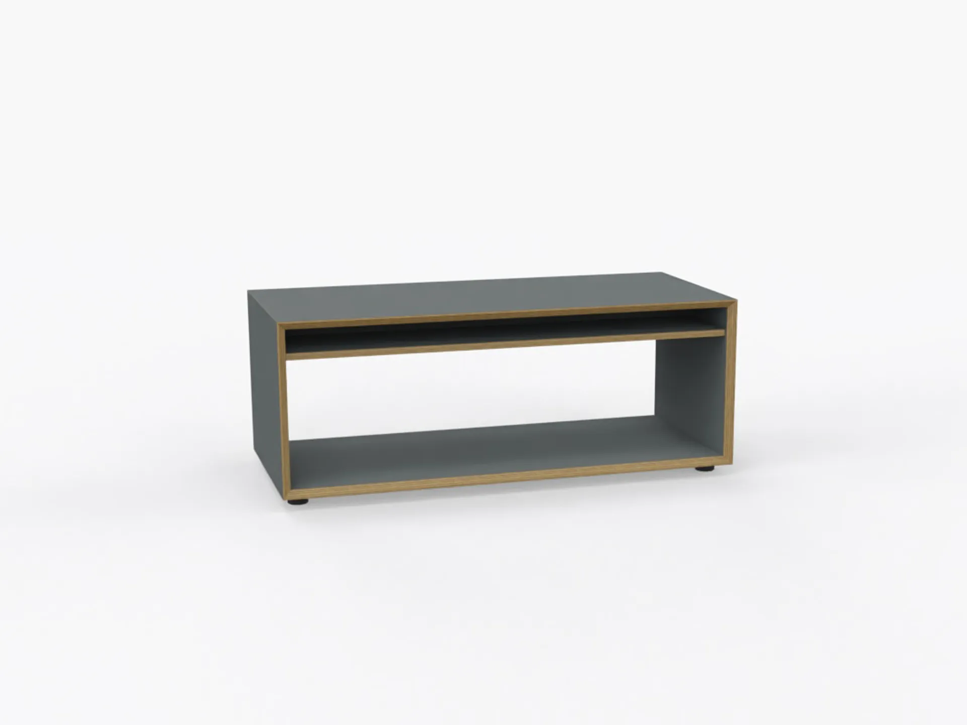 Vertiko Loop in anthrazit - ein Couchtisch mit einer Ablage und auf vier Kunststofffüßen von Müller Small Living.